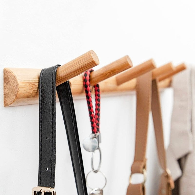 Bois Porte Manteau Mural Bambou