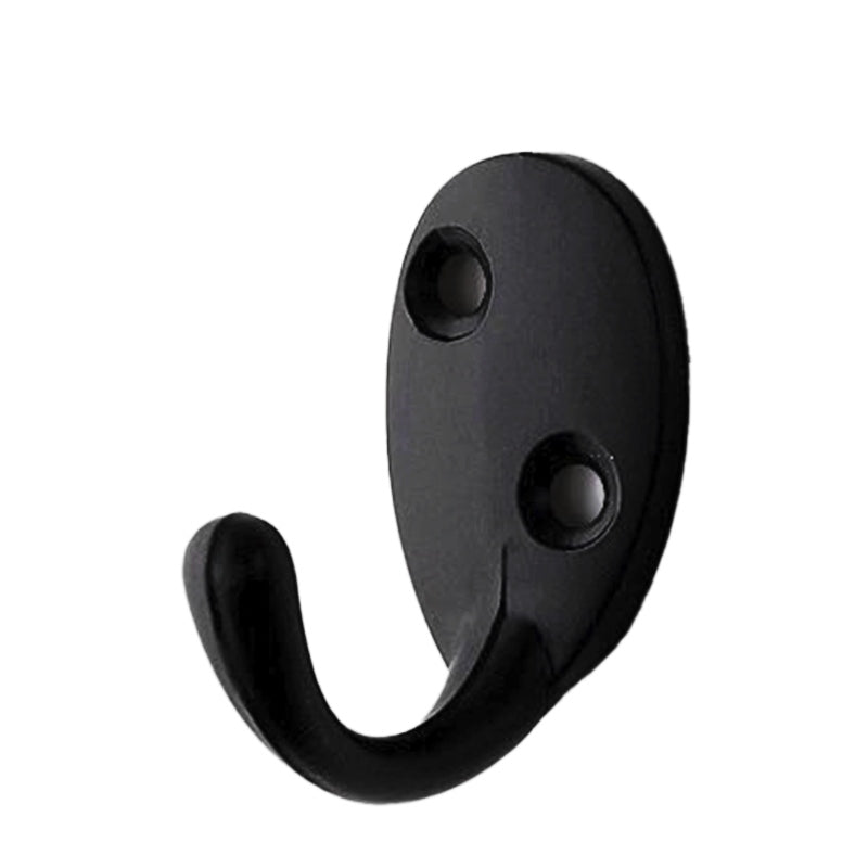 Crochet mural ovale noir mat pour salle de bain