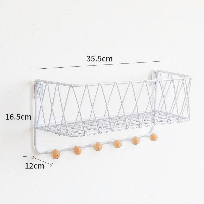 Étagère porte manteau blanc Panier