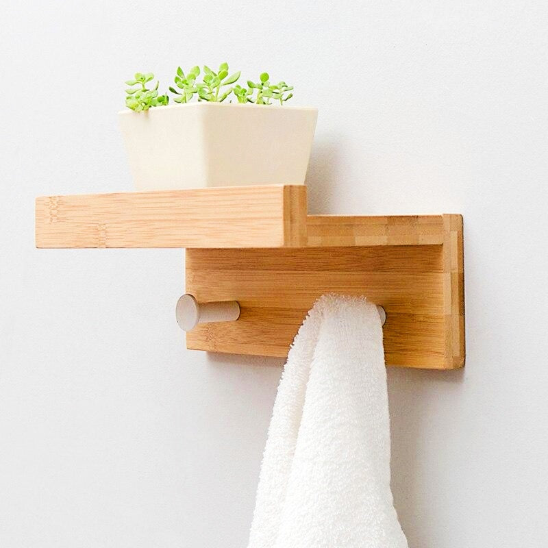 Étagère Porte Manteau Clair Bois