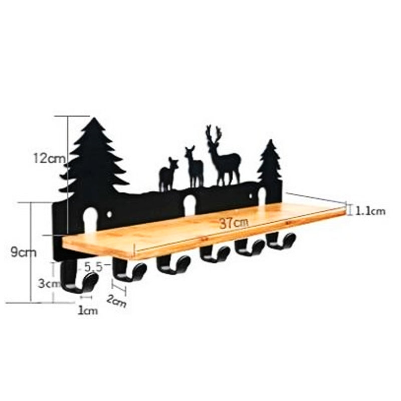 Étagère Porte Manteau Paysage Noir d’Hiver