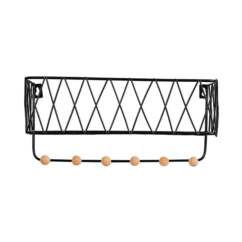 Noir étagère porte manteau Panier