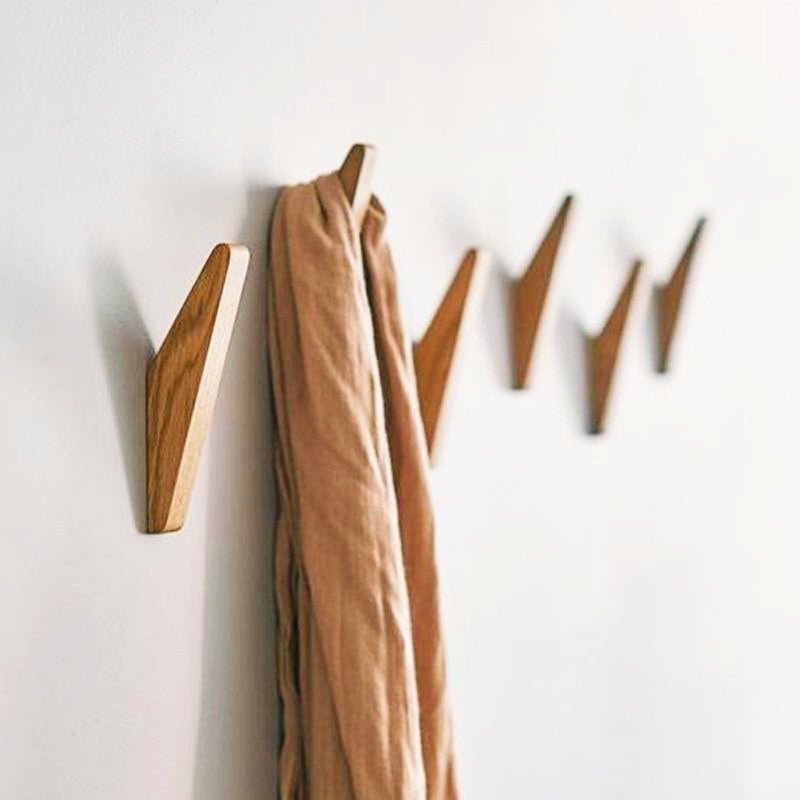 Patère Bois Naturel par (3 Lot de)