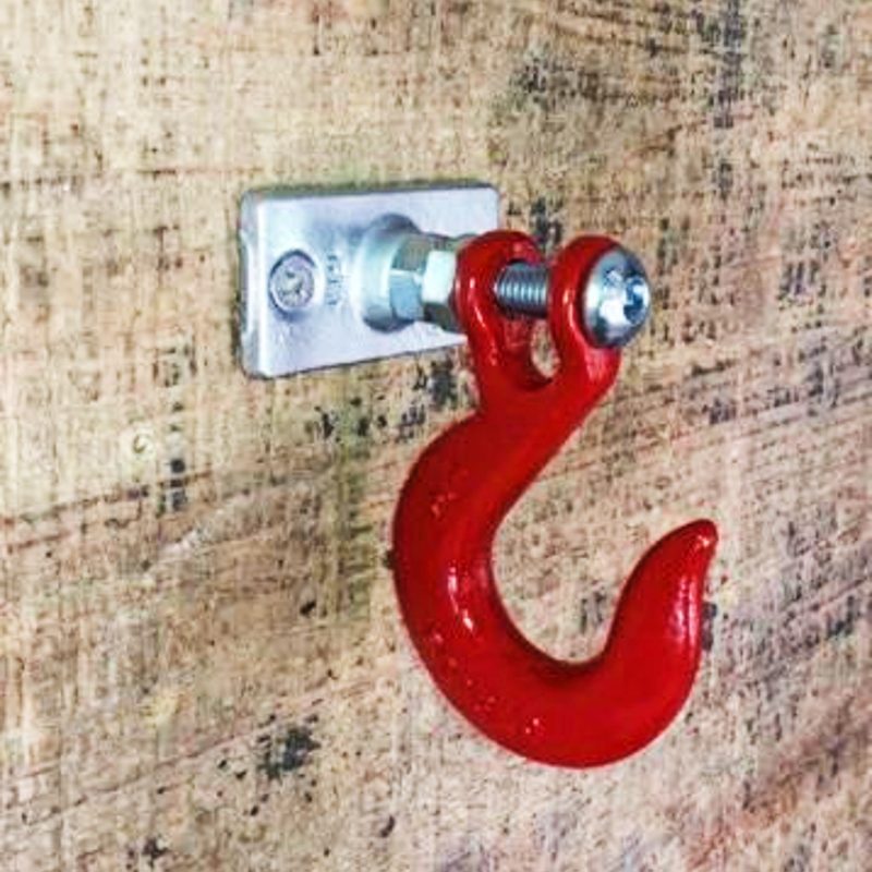 Patère industrielle en forme de crochet rouge