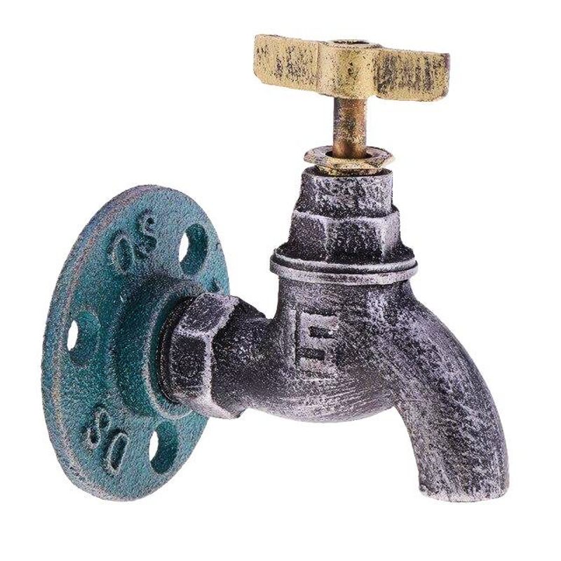 Patère industrielle en forme de robinet multicolore noir