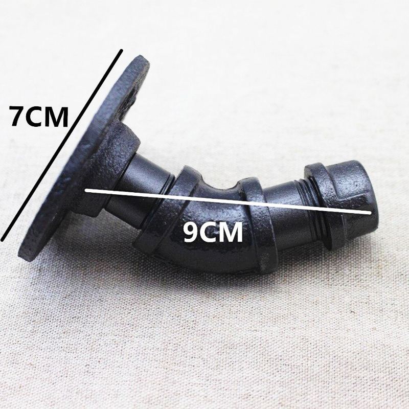 Patère Industrielle Noir Tuyau Coudé