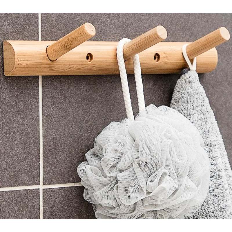 Porte Bambou Manteau Mural Bois