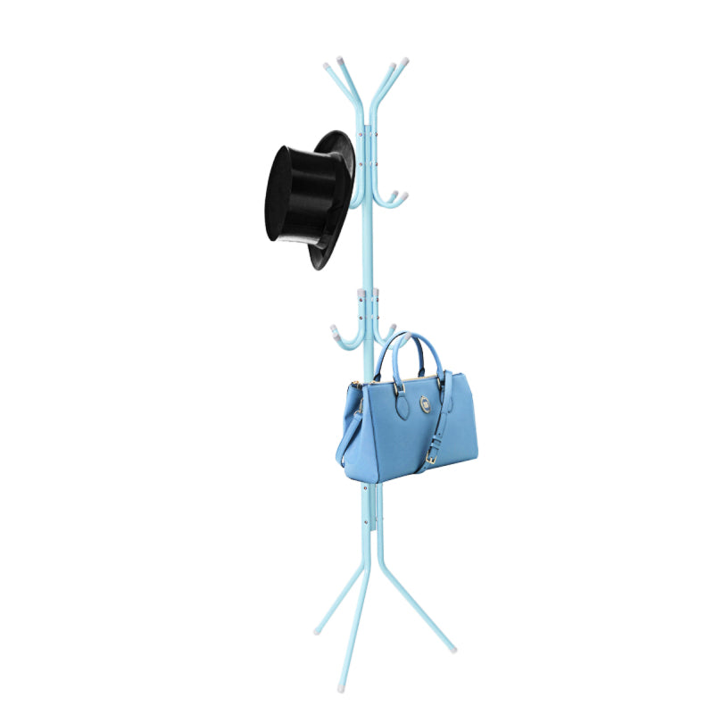 Porte bleu manteau perroquet tube métal
