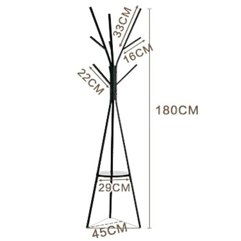 Porte-Manteau Arbre sur Pied en Métal noir