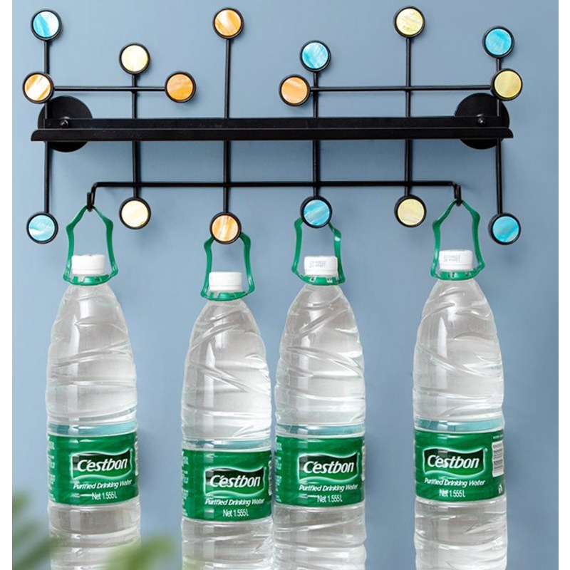 Porte Manteau Design Géométrique Fer Forgé Noir