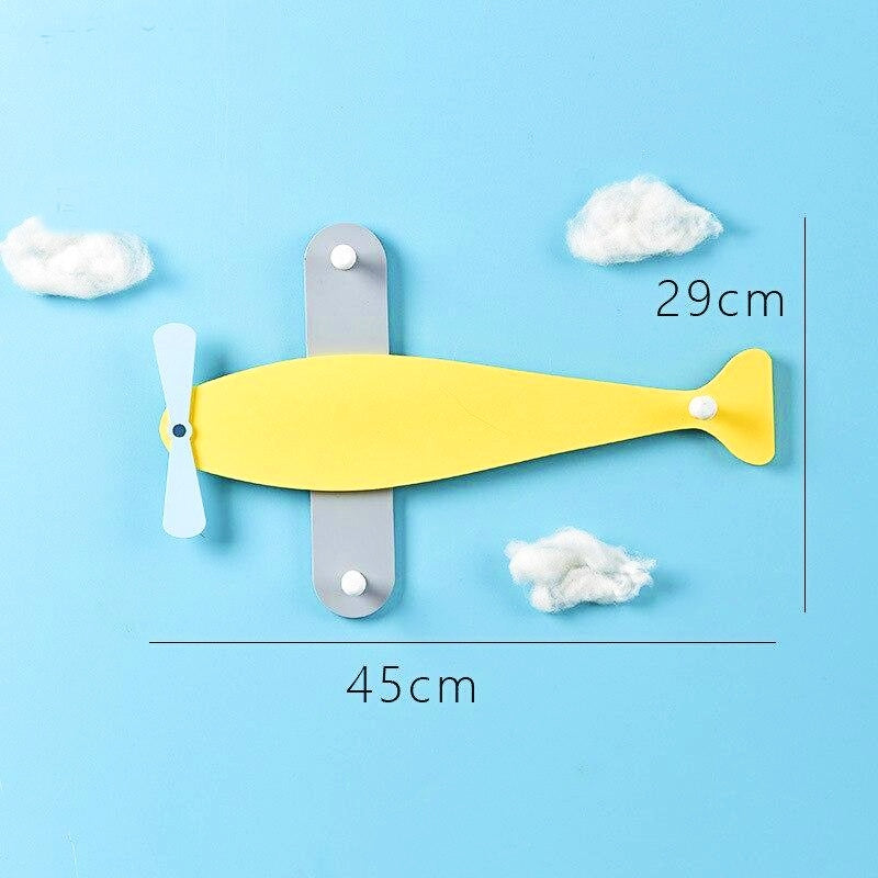 Porte manteau garçon Avion jaune