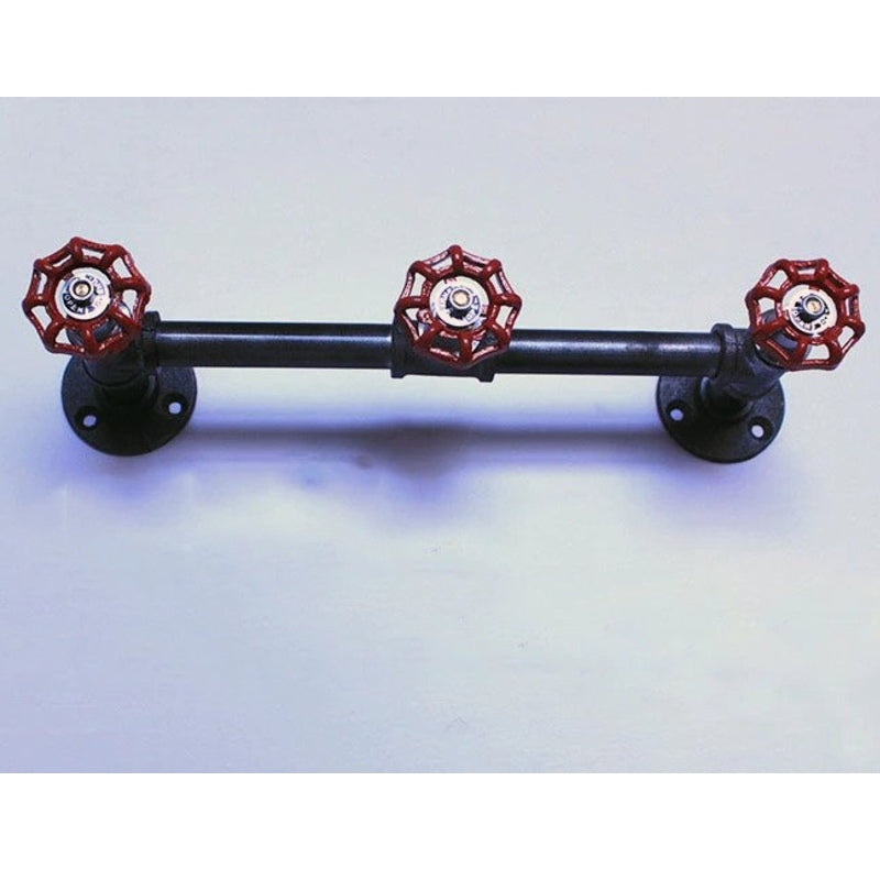 Porte Manteau Industriel Tuyau 3 Rouges valves