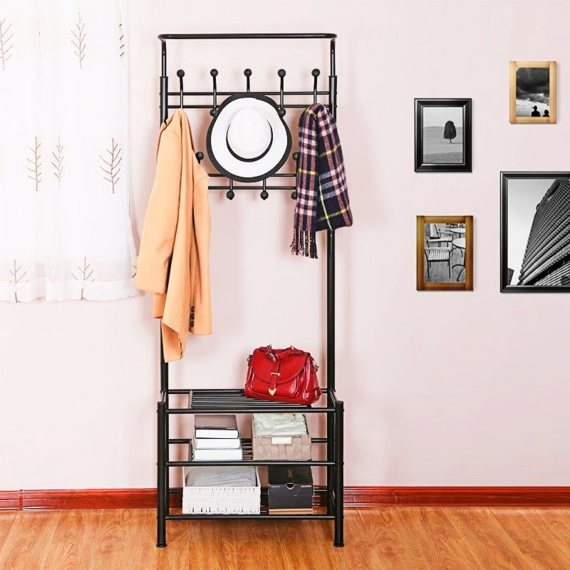 Porte Manteau Métal Vestiaire Noir en