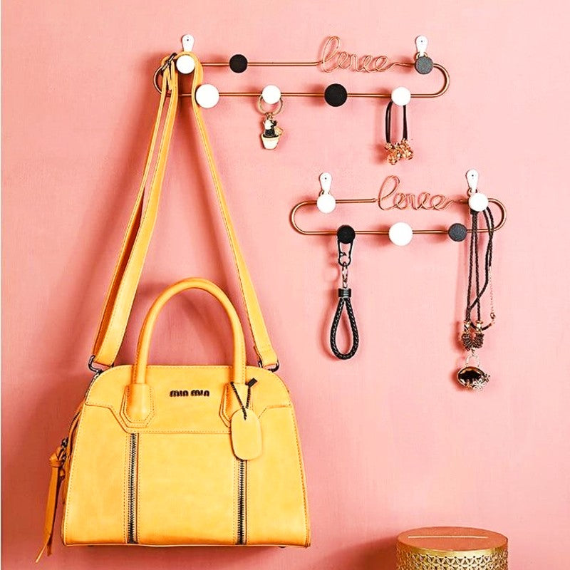 Porte Manteau Mural Design gold « Love »