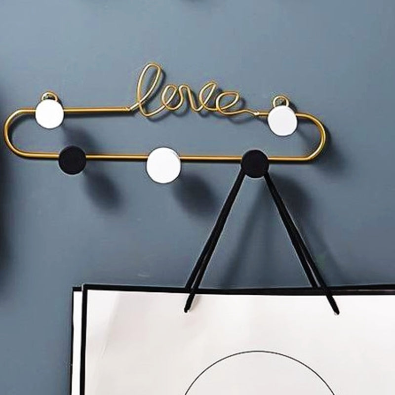 Porte Manteau Mural gold Design « Love »