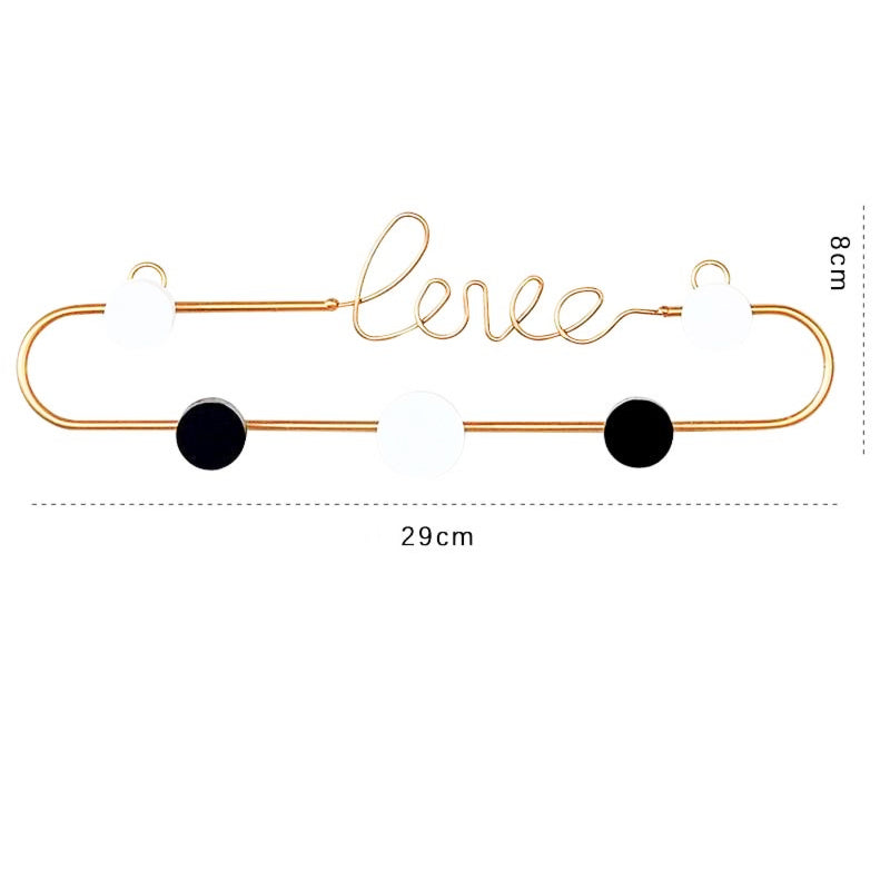 Porte Manteau Mural « Love » Design gold