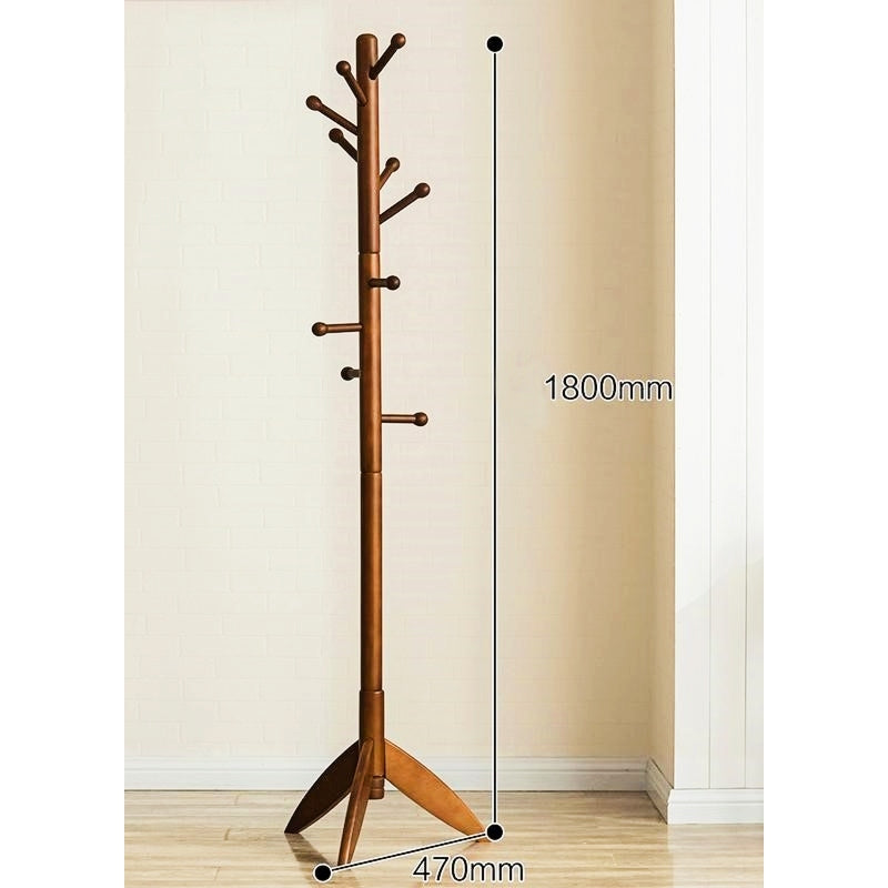Porte manteau perroquet bois massif hêtre foncé 3 pieds
