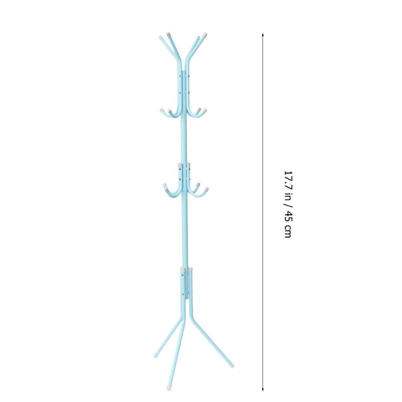 Porte manteau perroquet tube bleu métal