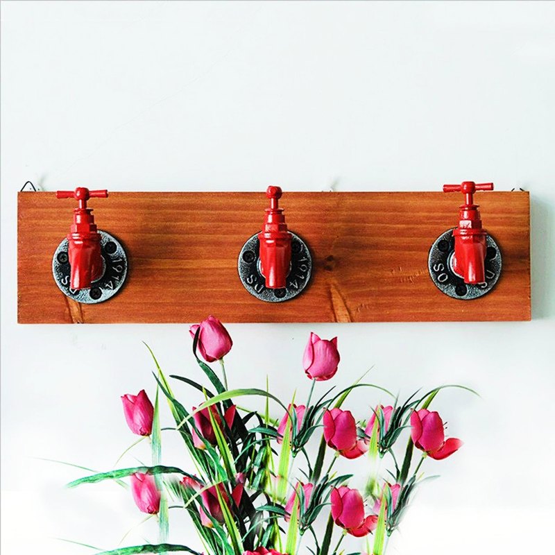 Porte Manteau Robinets en Métal et bois