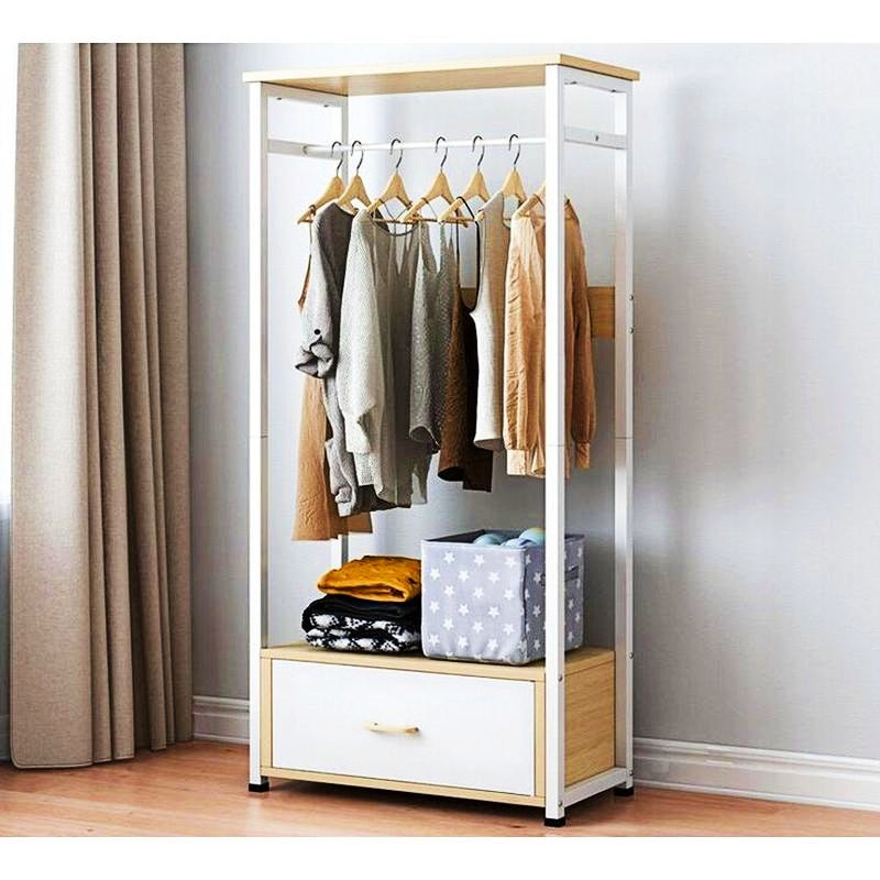 Porte manteau vestiaire blanc Meuble deux en un