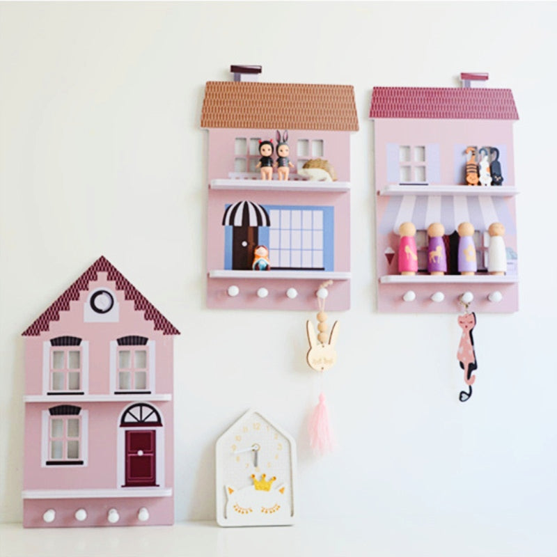Porte Poupée Manteau Enfant Mural Maison de