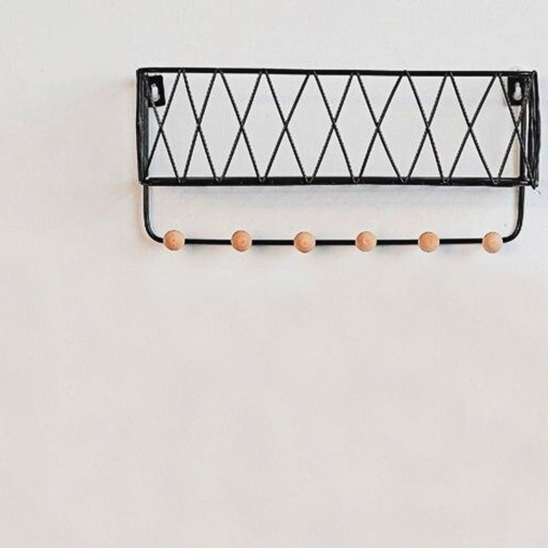 Étagère porte manteau noir Panier 