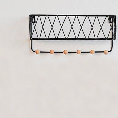 Étagère porte manteau noir Panier