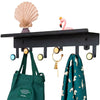 Étagère porte manteau noire et colorées patères