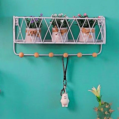 Étagère porte manteau Panier blanc