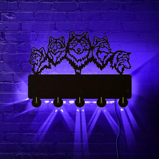 Lumineux Porte Manteau Loup
