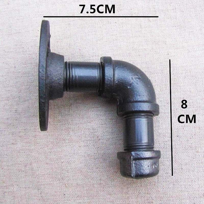 Patère Industrielle Tuyau Coudé Angle Droit Noir