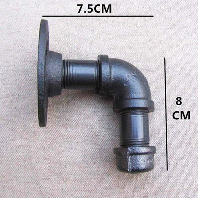 Patère Industrielle Tuyau Coudé Angle Droit Noir
