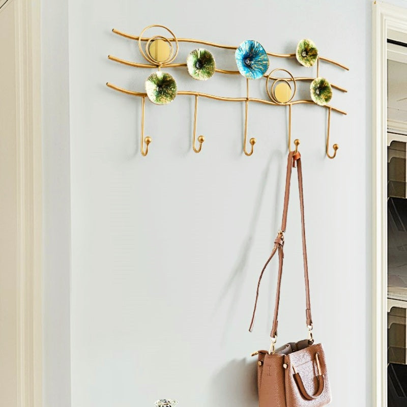 Porte Manteau Mural Design avec Moderne Fleurs
