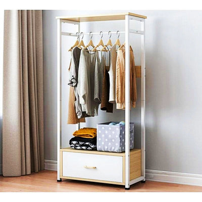 Porte manteau vestiaire blanc Meuble deux en un